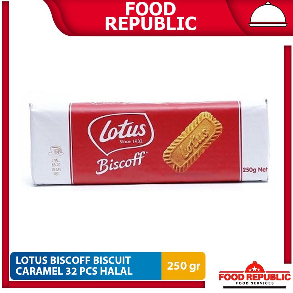 Jual Harga Diskon LOTUS BISCOFF BISCUIT KARAMEL 250 GR 32PC