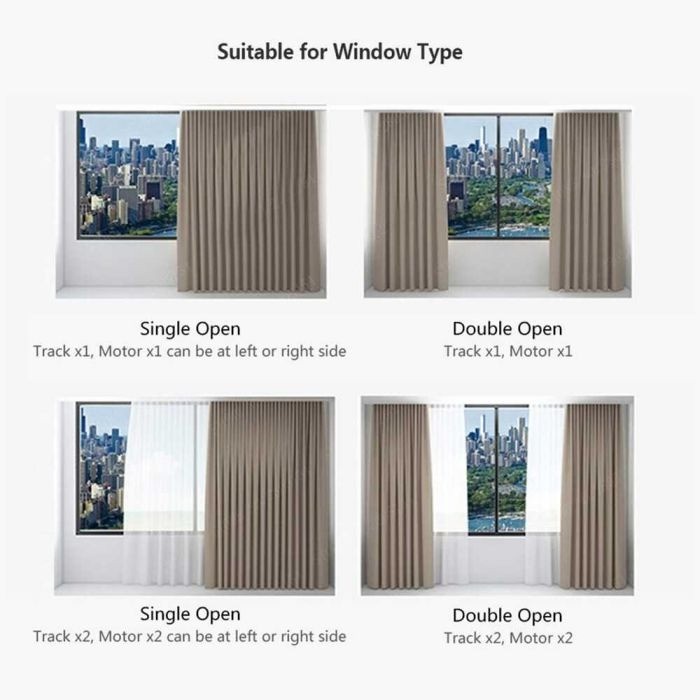 Jual Tuya Smart Curtain Rail Motor Set 2 Meter Rel Gorden Pintar ...