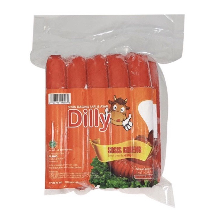 Jual DILLY SOSIS GORENG 450 GR ISI 10 PCS BEEF SAPI SAUSAGES MERAH DILI ...