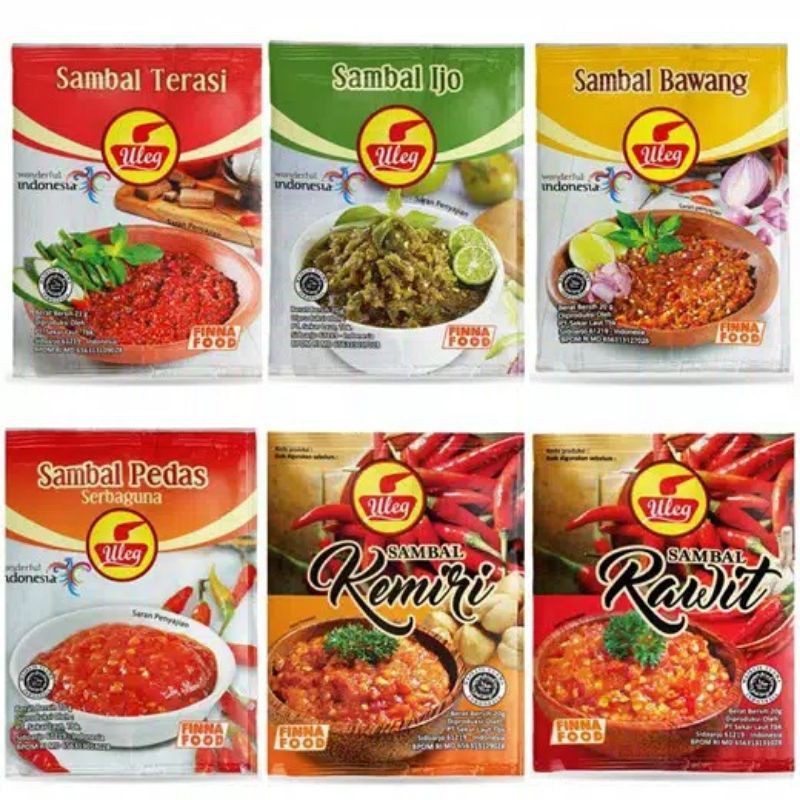Jual (3 PCS) ULEG SAMBAL TERASI IJO PEDAS BAWANG RAWIT KEMIRI