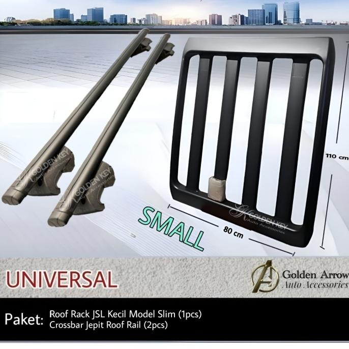 Jual Paket Roof Rack Jsl Model Slim Crossbar Jepit Roof Rail Universal Shopee Indonesia