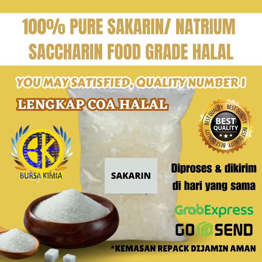 Jual Pure 1kg Sakarin Natrium Saccharin Food Grade Pemanis Pengganti Gula Shopee Indonesia