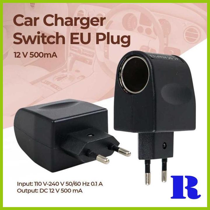 Jual FNC CAR CHARGER SWITCH EU PLUG 12 V 500MA KYA109 Shopee Indonesia