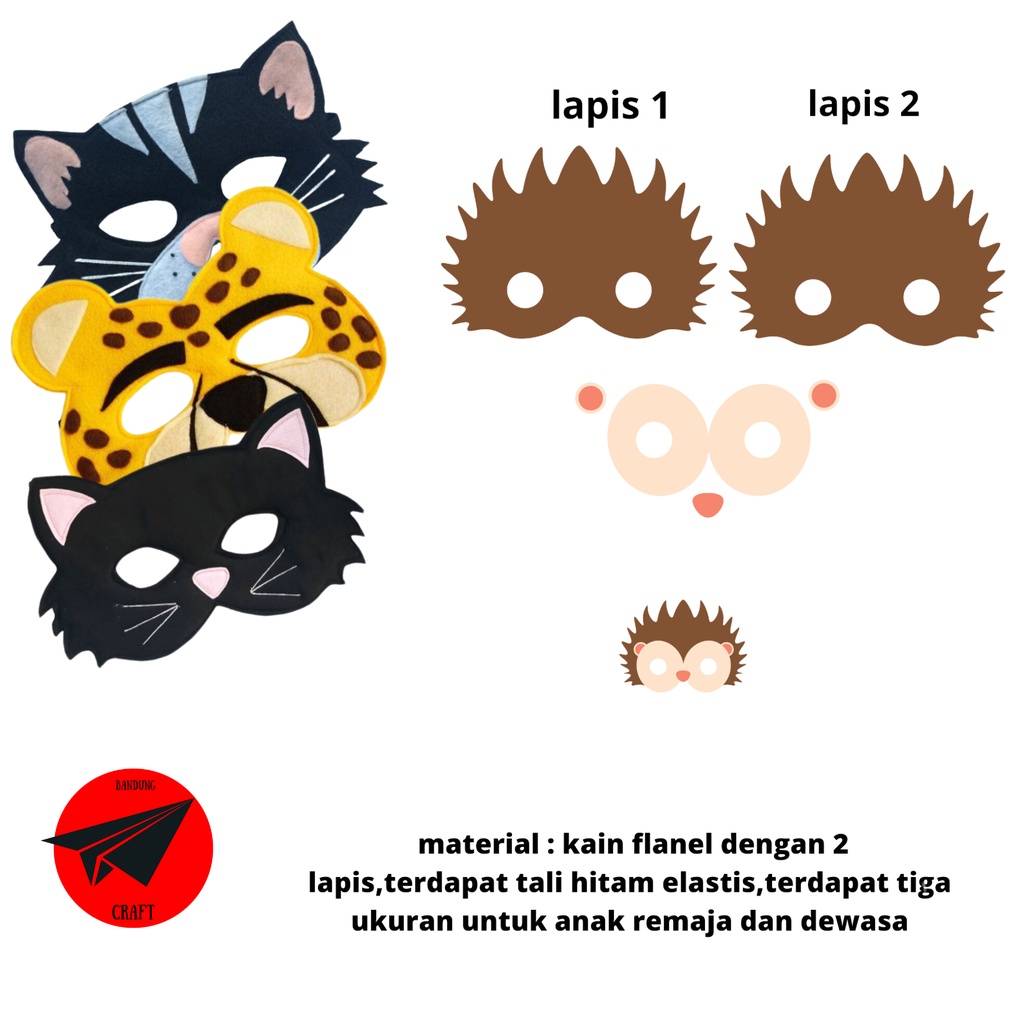 Jual Topeng flanel karakter Binatang Rusa buat drama acara17agustus ...