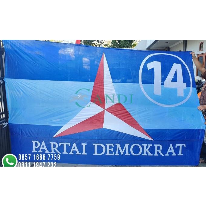 Jual Bendera Partai Demokrat 2x3m (Dengan Nomor) | Shopee Indonesia