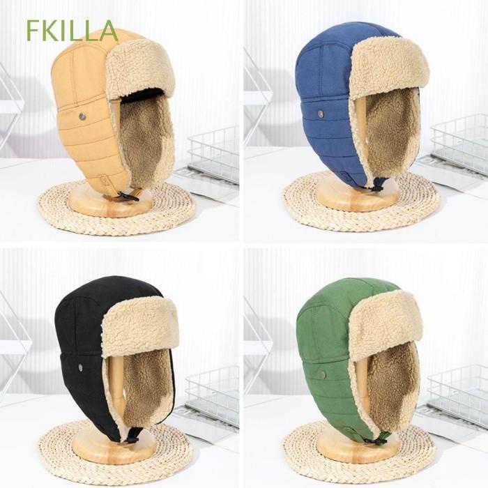 Jual Topi Rusia Ushanka Winter Skiing Snow Windproof Bomber Hats ...
