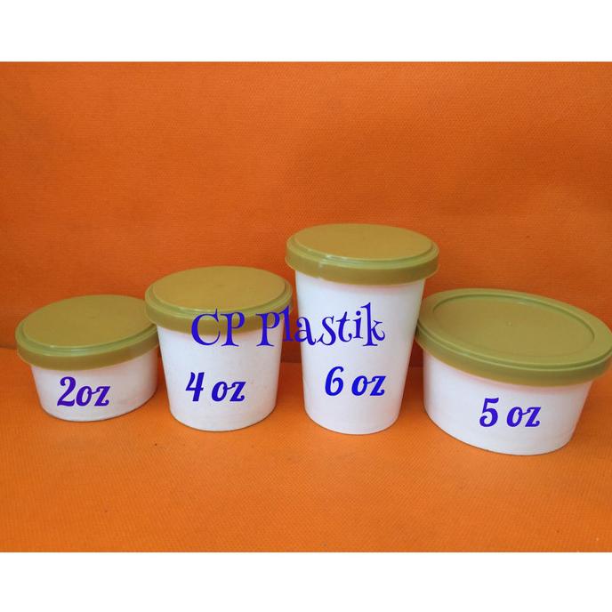 Jual Paper Cup Ice Cream + Tutup Tebal + Sendok Uk. 4 oz (isi 50 pcs ...