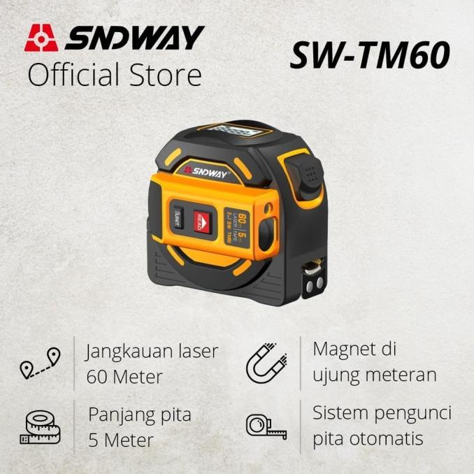 Jual SNDWAY Laser Distance 60M TM60 Meteran Laser Dan Pita Meteran Shopee Indonesia