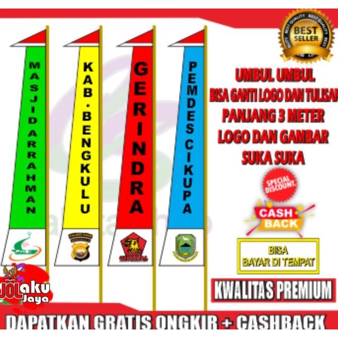 Jual Bendera Umbul Umbul Custom Logo Dan Tulisan Meter Shopee Indonesia