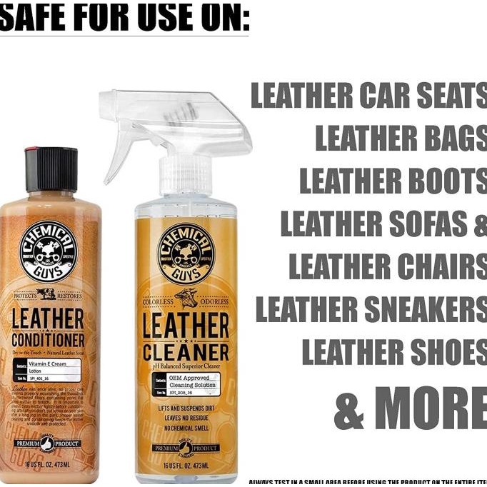 Jual Chemical Guys Leather Cleaner Conditioner Kit Car Furniture Shoes Bag _ Ori Shopee Indonesia