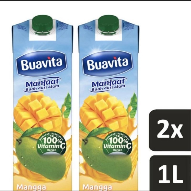 Jual Buavita Juice Mango Jus Kemasan Rasa Buah Mangga 1L 2pc | Shopee ...
