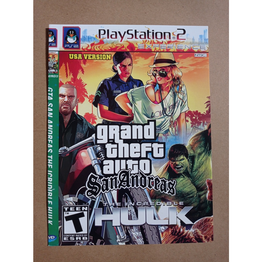 Jual Kaset Game PS 2 GTA SA MOD Hulk Kaset Game PS2 + Cover Murah