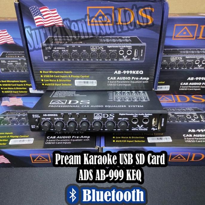Jual Preamp Bluetooth Karaoke Mobil USB SD Card Ads AB999 KEQ Original