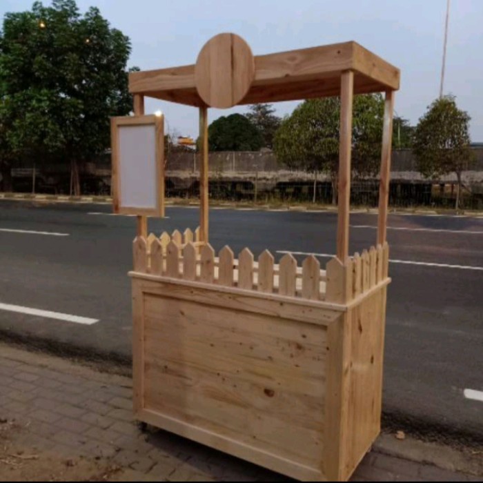 Jual Booth Kayu Jati Belanda Gerobak Jualan Gerobak Bakso Shopee