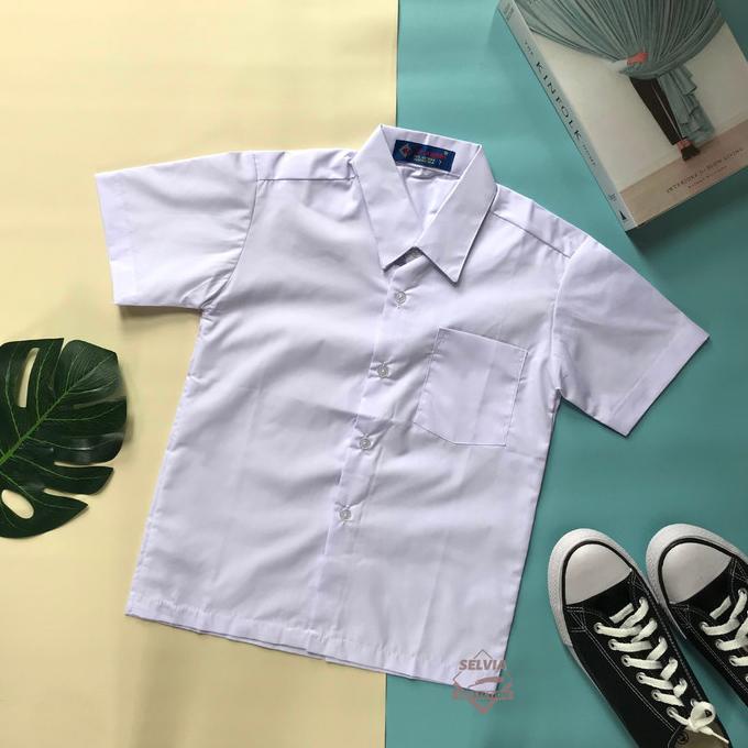 Jual Best Sales Baju Seragam Sekolah Kemeja Putih Polos Lengan Pendek