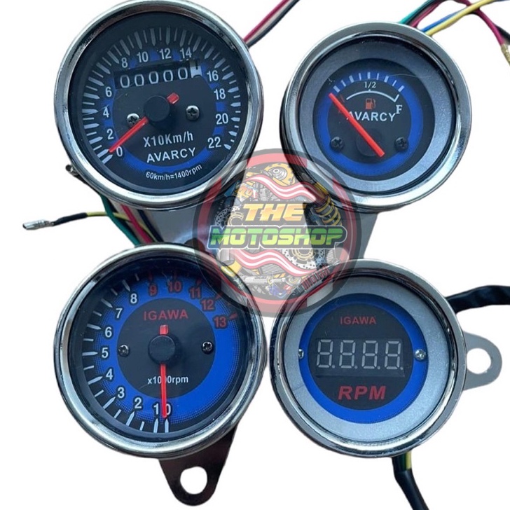 Jual speedometer speedo meter rpm led bulat indikator pengukur rpm ...