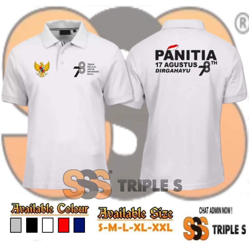 Jual Polo Shirt Panitia Agustus Hut Ri Ke Dirgahayu Kaos Kerah Lambang Garuda