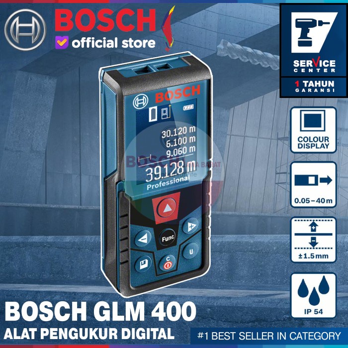 Jual Bosch Rangefinder Laser Digital Glm 400 Mesin Pengukur Digital 40