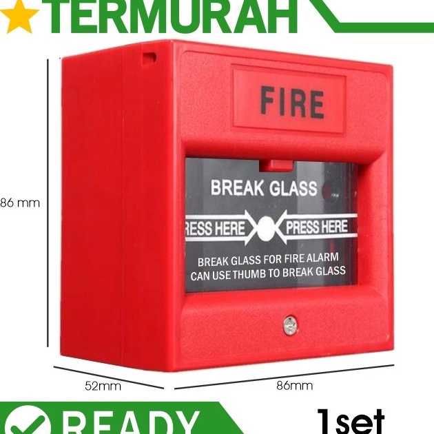 Jual KHO716 RED break glass fire alarm Manual Tanda Kebakaran call