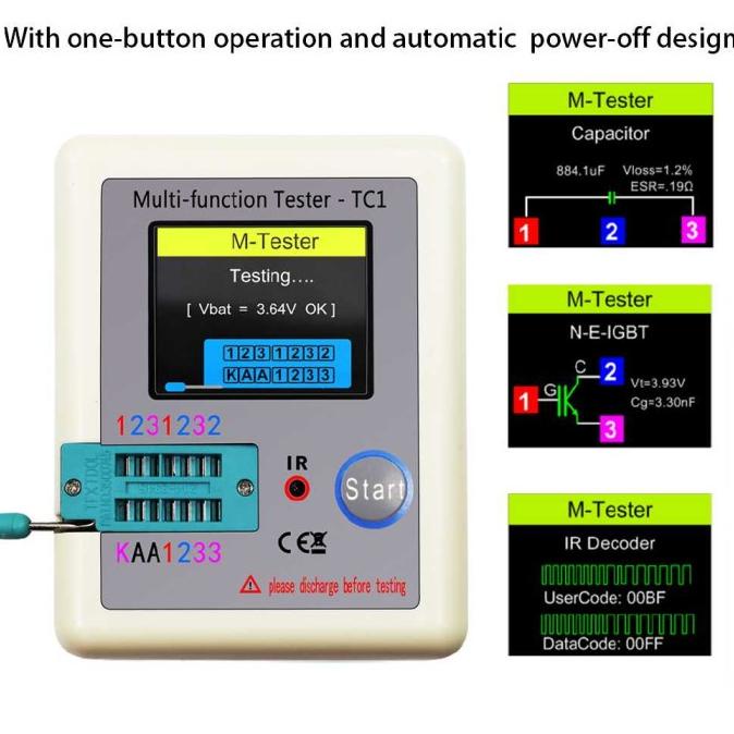 Jual MultiFunction Tester TC1 LCR ESR Meter Transistor Zener Kapasitor