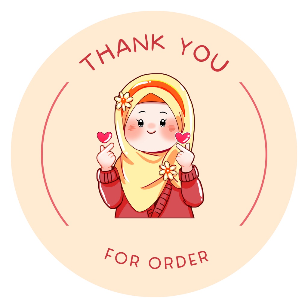 Jual Sticker Bulat Thank You Chibi lucu untuk label jualan | Shopee ...