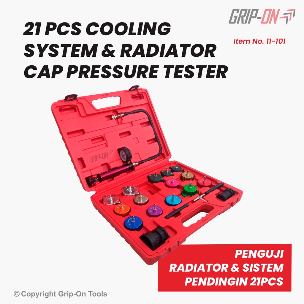 Jual Grip-On 21-Pc Cooling System & Radiator Cap Pressure Tester 21 Pcs ...