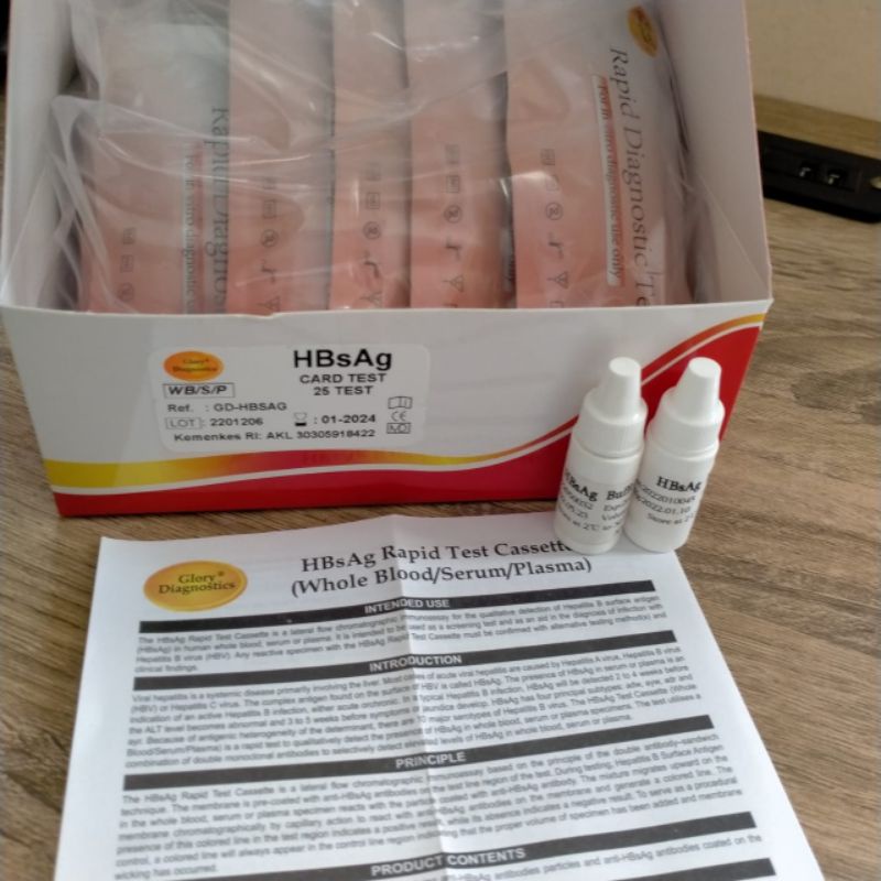 Jual HBsAg Card Test With Buffer - Tes Hepatitis B Glory | Exp. 01-2024 ...