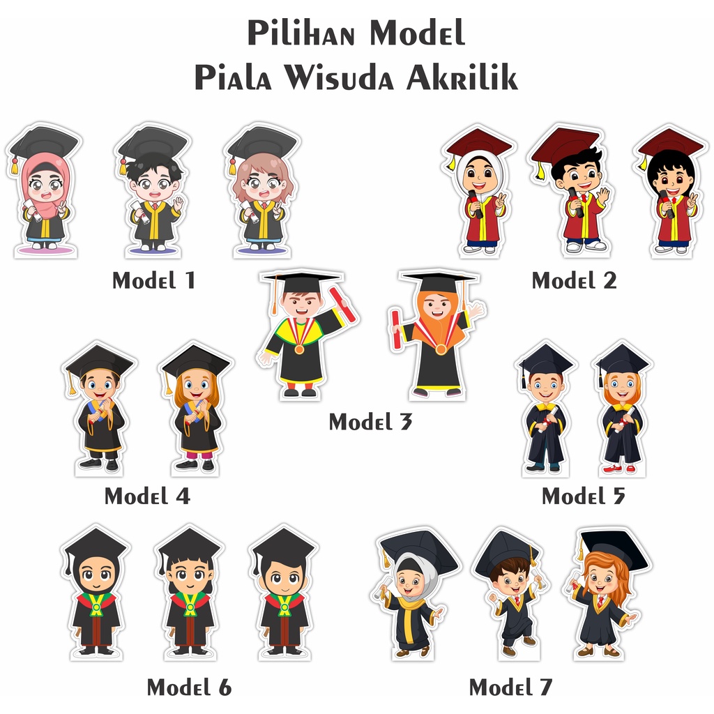 Jual Figur Piala Akrilik Kartun Animasi Wisuda Shopee Indonesia