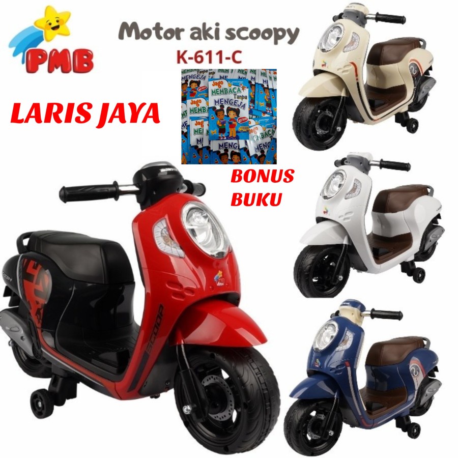 Jual Mainan Motor Aki Anak PMB K611C Honda Scoopy Official Licensed by