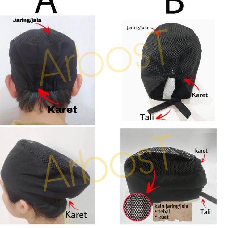 Jual TERBARU TOPI CHEF KOKI MASAK TOPI JARING TOPI JALA HAT CAP Topi ...