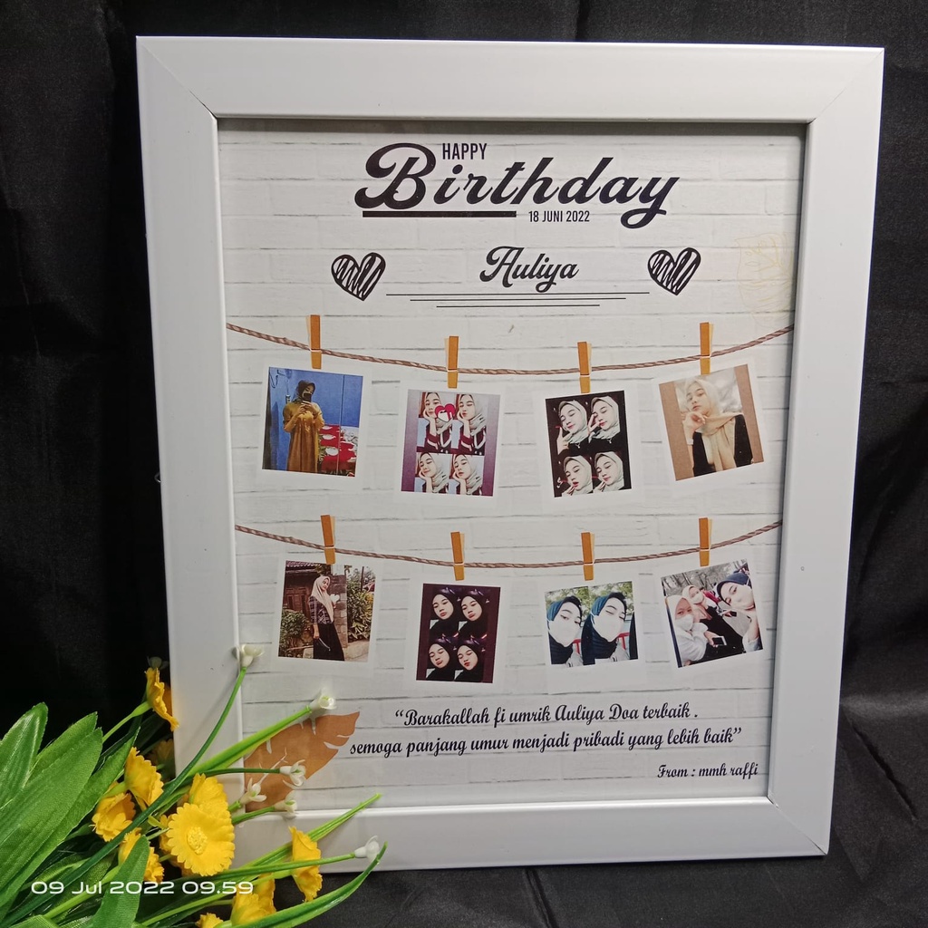 Jual KADO ULANG TAHUN GIFT ULTAH PACAR CETAK FRAME FOTO PLUS BINGKAI