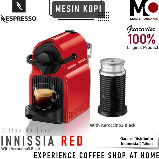 Jual Mesin Kopi Nespresso Inissia Coffee Machine Red With Aeroccino3 ...