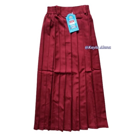 Jual SERAGAM SEKOLAH ROK PLISKET MERAH PANJANG / ROK PLISIR PANJANG ...
