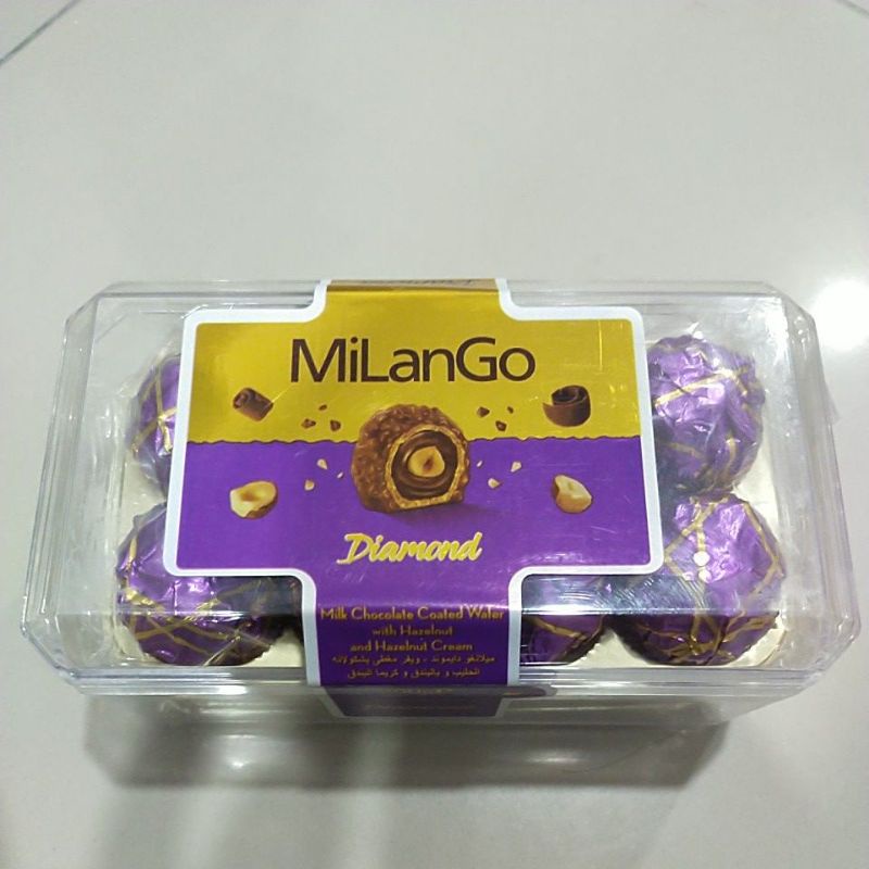 Jual Milango 200g Diamond Milk Chocolate Wafer With Hazelnut | Shopee ...