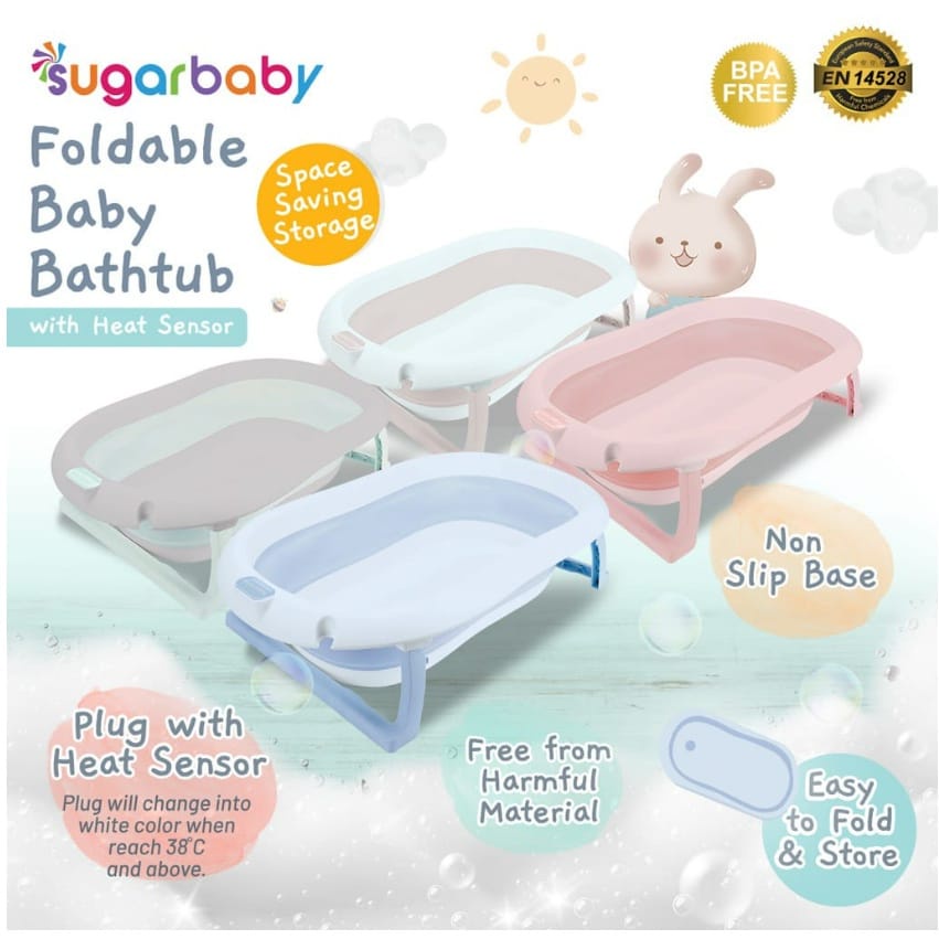 Jual Sugar Baby Foldable Baby Bathub With Heat Sensor Shopee Indonesia