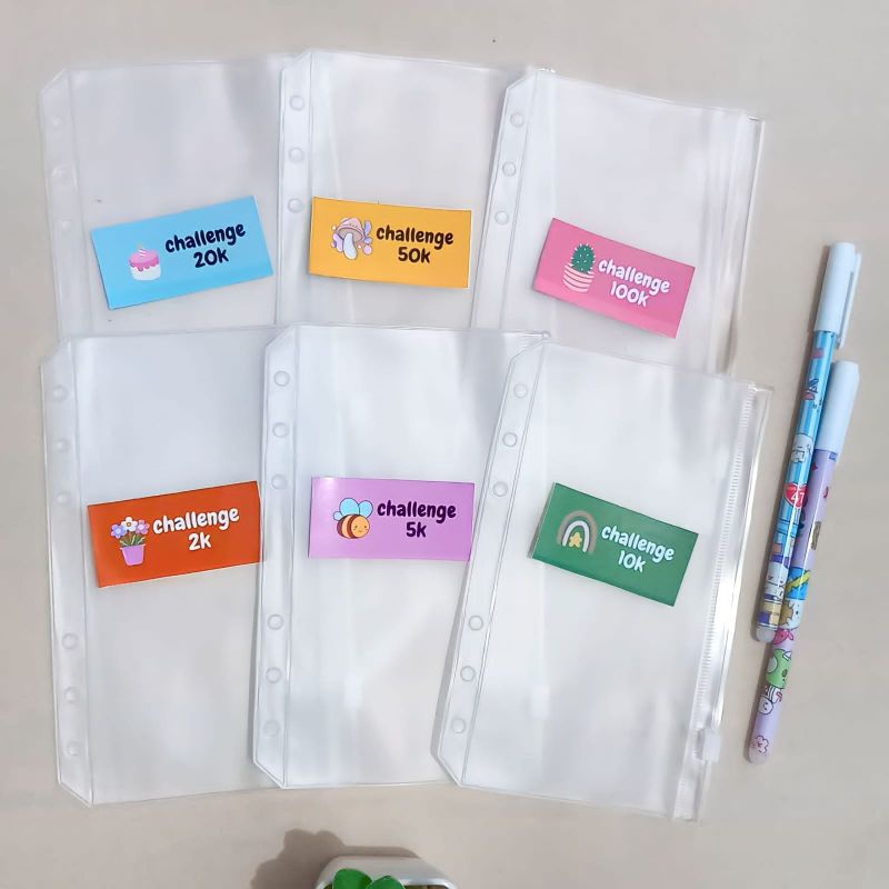 Jual (1 PCS) Ziplock binder A6, 6 lubangZiplock pouch tempat