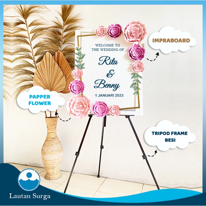 Jual Tema 5 - Flowerboard Papan Bunga Kertas Dekorasi Wedding, Opening