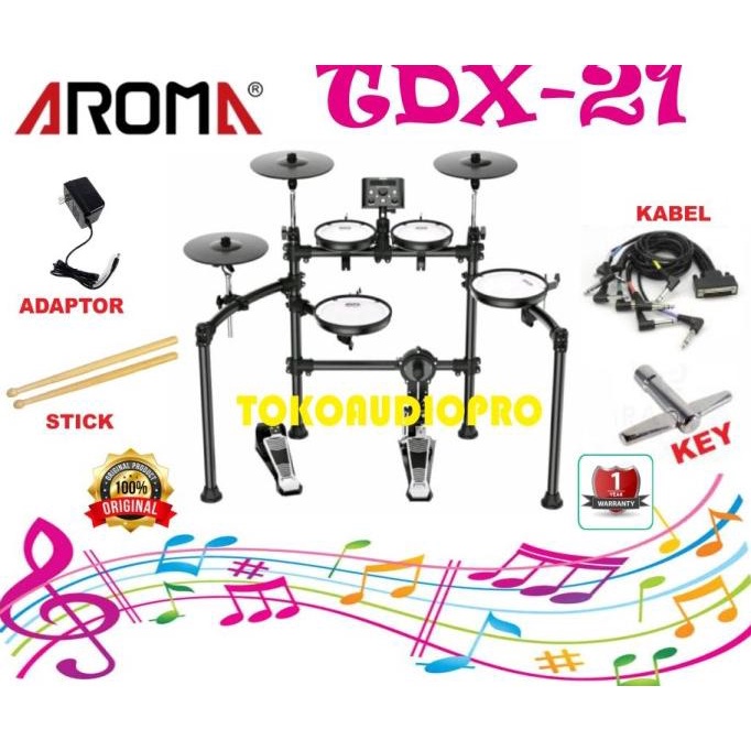 Jual Aroma Tdx 21 Mesh Kit Digital Electronic Drum Set Drum Elektrik Paket Shopee Indonesia 1749