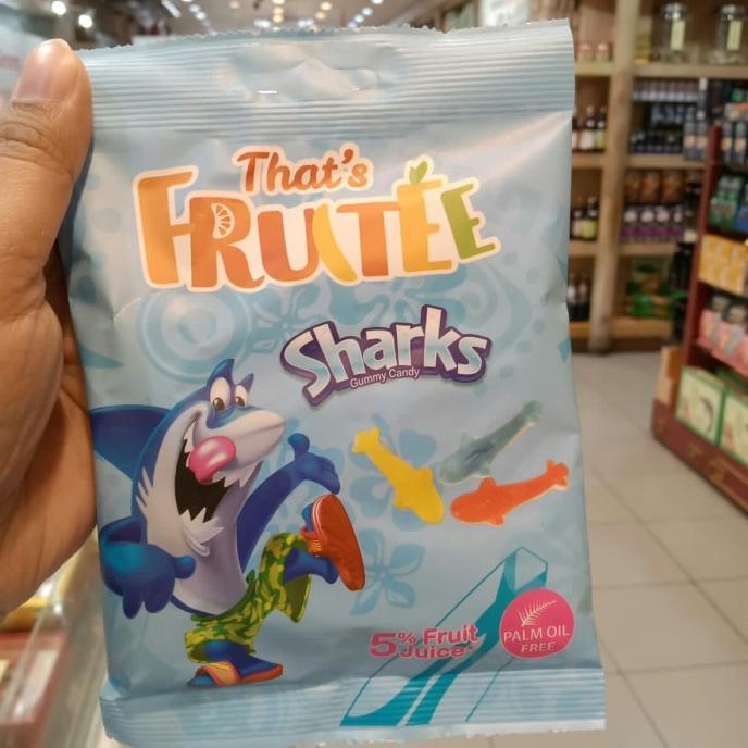 Jual ```````] permen jelly gummy that's fruitee sharks 80 g fruit