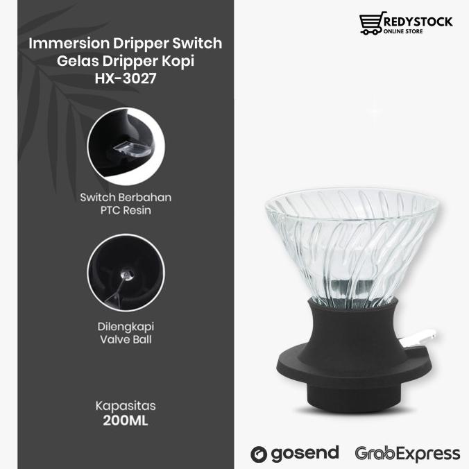 Jual IMMERSION DRIPPER SWITCH 200ML V60 GLASS CLEVER DRIP KOPI YRP