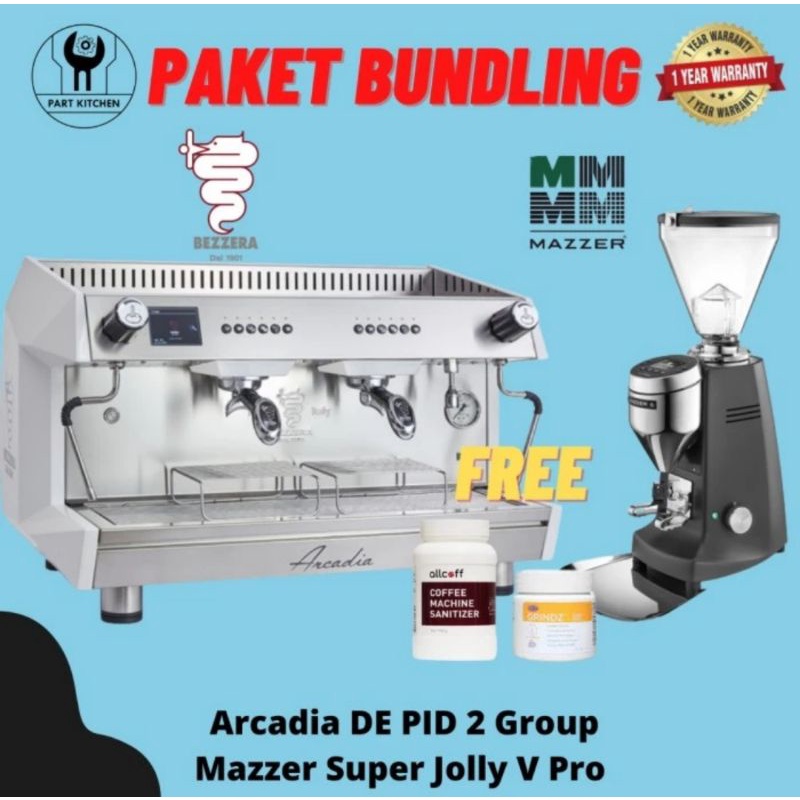 Jual Best Duo Bezzera Arcadia 2 Group PID+ Grinder Mazzer Super Jolly V ...