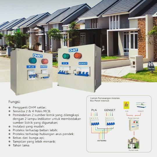 Jual Terlaris Ohm Saklar Chint 2P 63A / Panel Box Interlock Swicth/ Cos ...