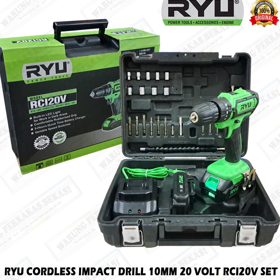 Jual Ryu By Tekiro 20V Mesin Cordless Impact Drill Bor 10Mm Baterai ...