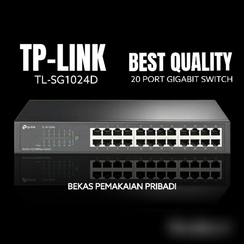 Jual TPLINK 24 PORT GIGABIT TLSG1024D SWITCH HUB RACKMOUNT BEKAS