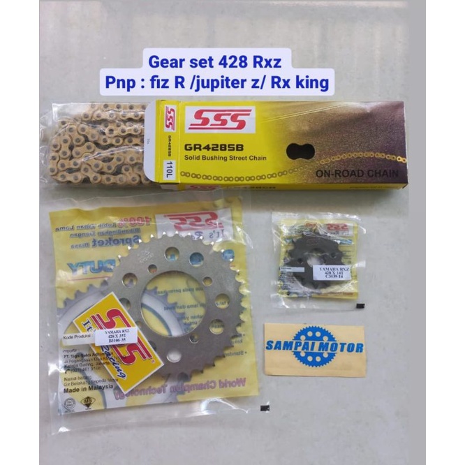 Jual Gear set SSS 428 Yamaha RXZ pnp FizR ,Jupiter Z, RX king | Shopee ...