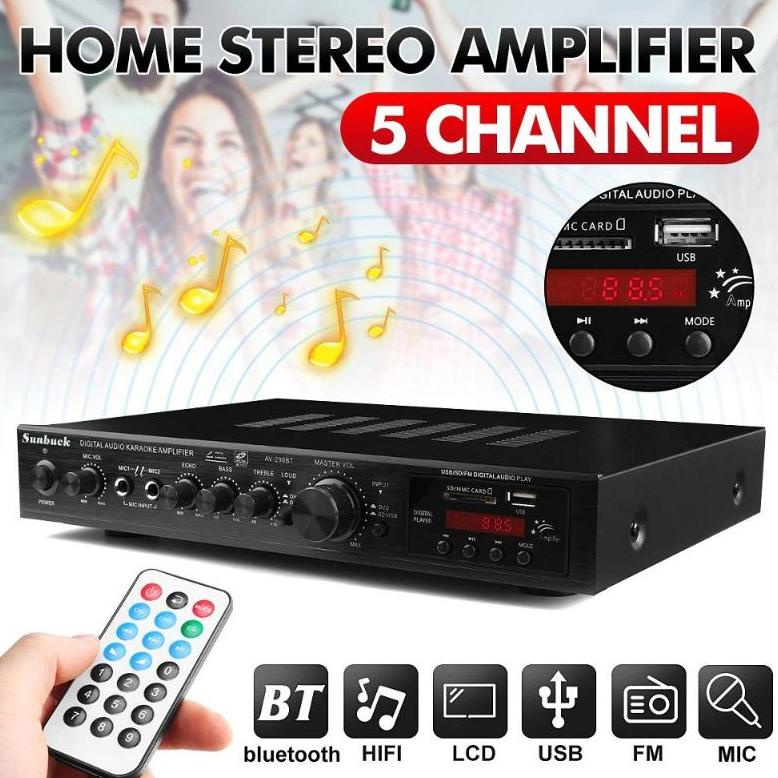 Jual POWER AMPLI AMPLIFIER BLUETOOTH KARAOKE HOME THEATER FM RADIO