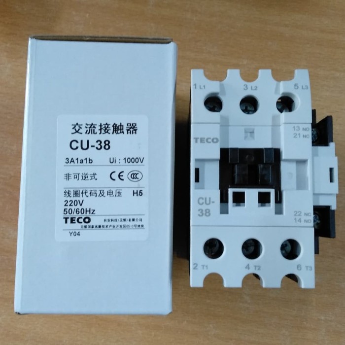 Jual contactor CU-38 CU38 coil 220V TAIAN atau TECO original not CN-38 ...