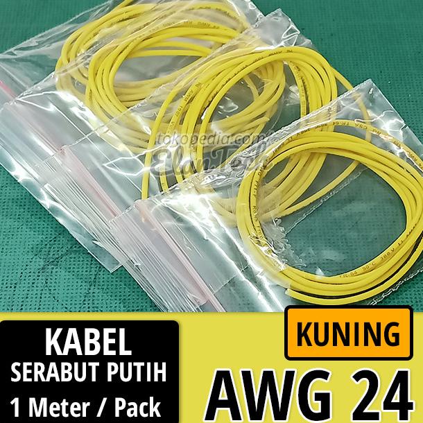 Jual Kabel Rakit AWG24 KUNING Serabut Putih Stranded Cable AWG 24 ...