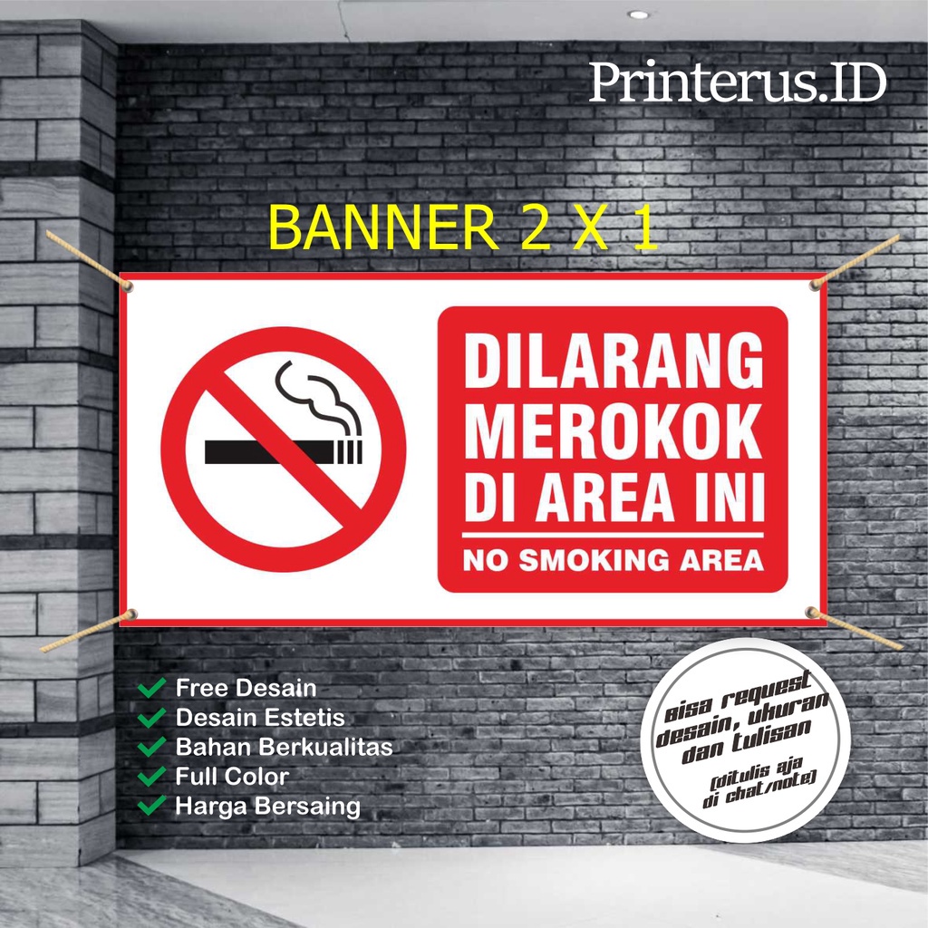 Jual Spanduk / Banner / MMT / Invitation / Backdrop DILARANG MEROKOK ...