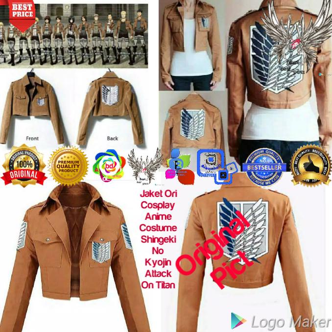 Jual Jaket Cosplay AOT Costume Shingeki No Kyojin Attack On Titan size